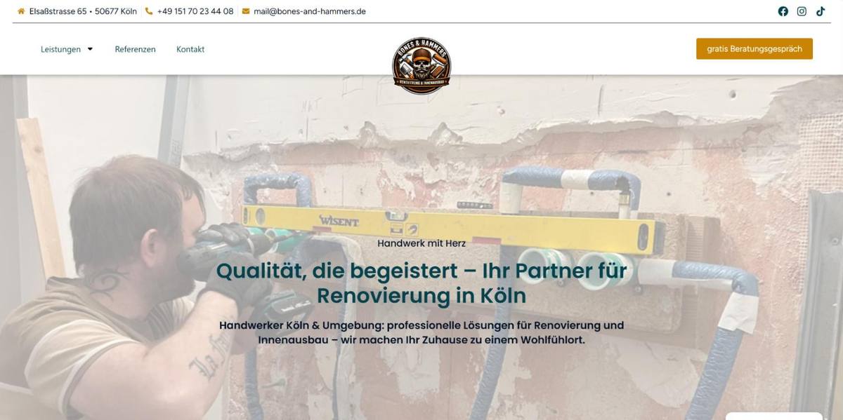 Website Bones & Hammers